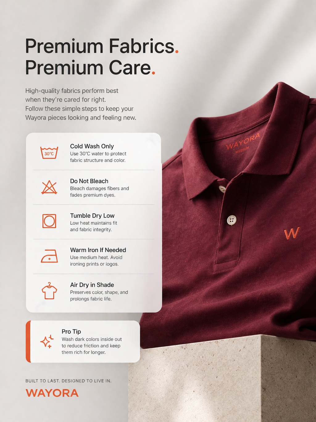 How to Care for Premium Fabric So It Lasts | Wayora Complete Guide