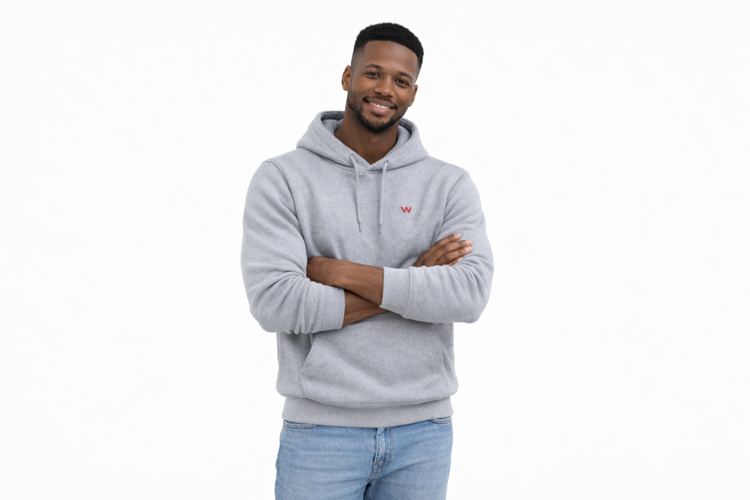 Grey Fleece Pullover Hoodie