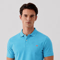 Light Turquoise Melange Polo T-Shirt