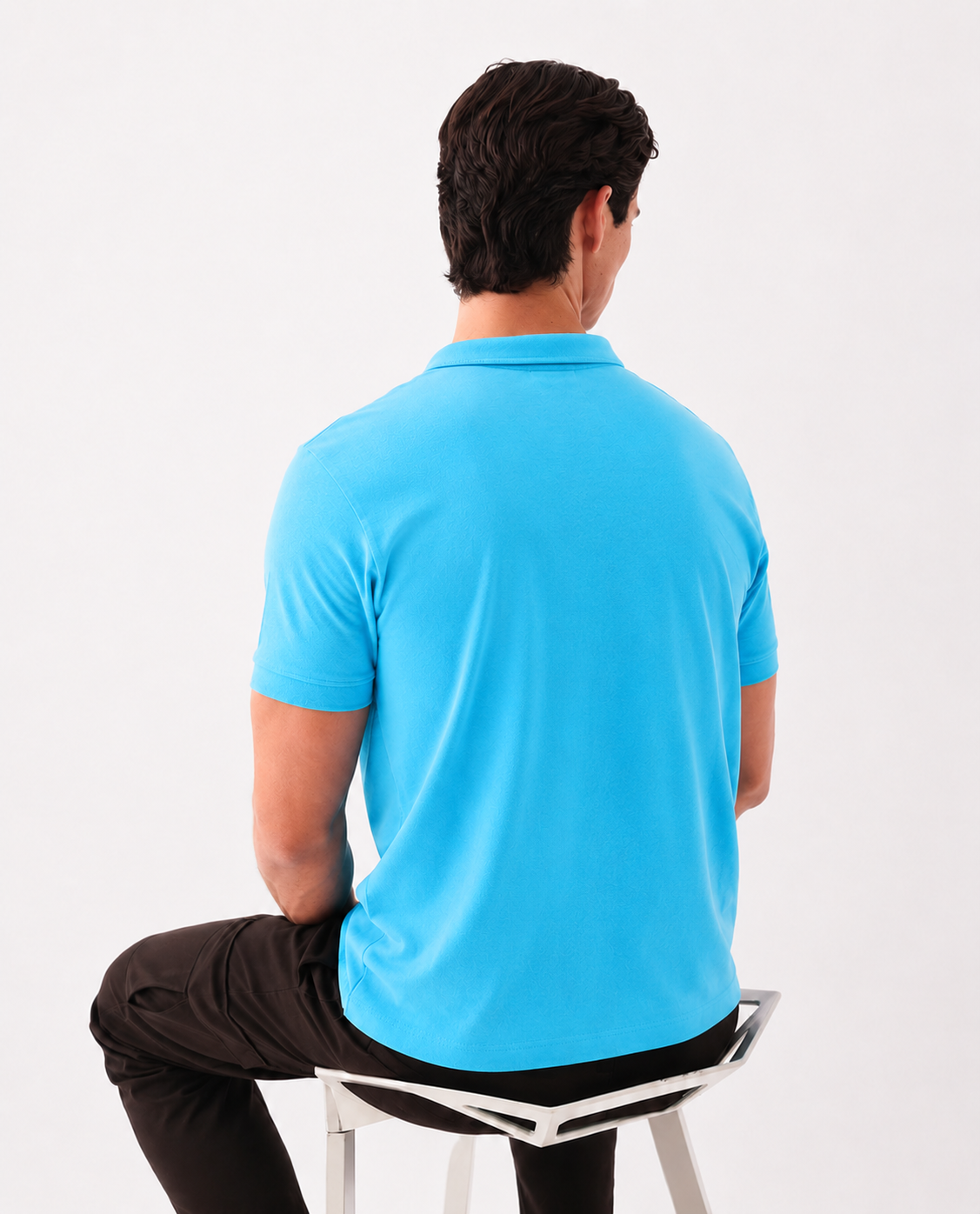 Light Turquoise Melange Polo T-Shirt