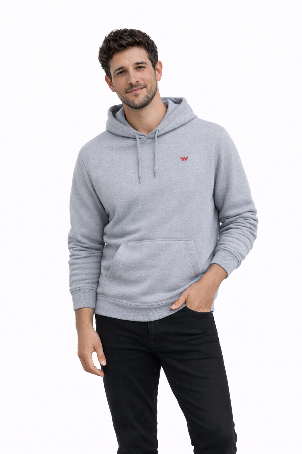 Grey Fleece Pullover Hoodie