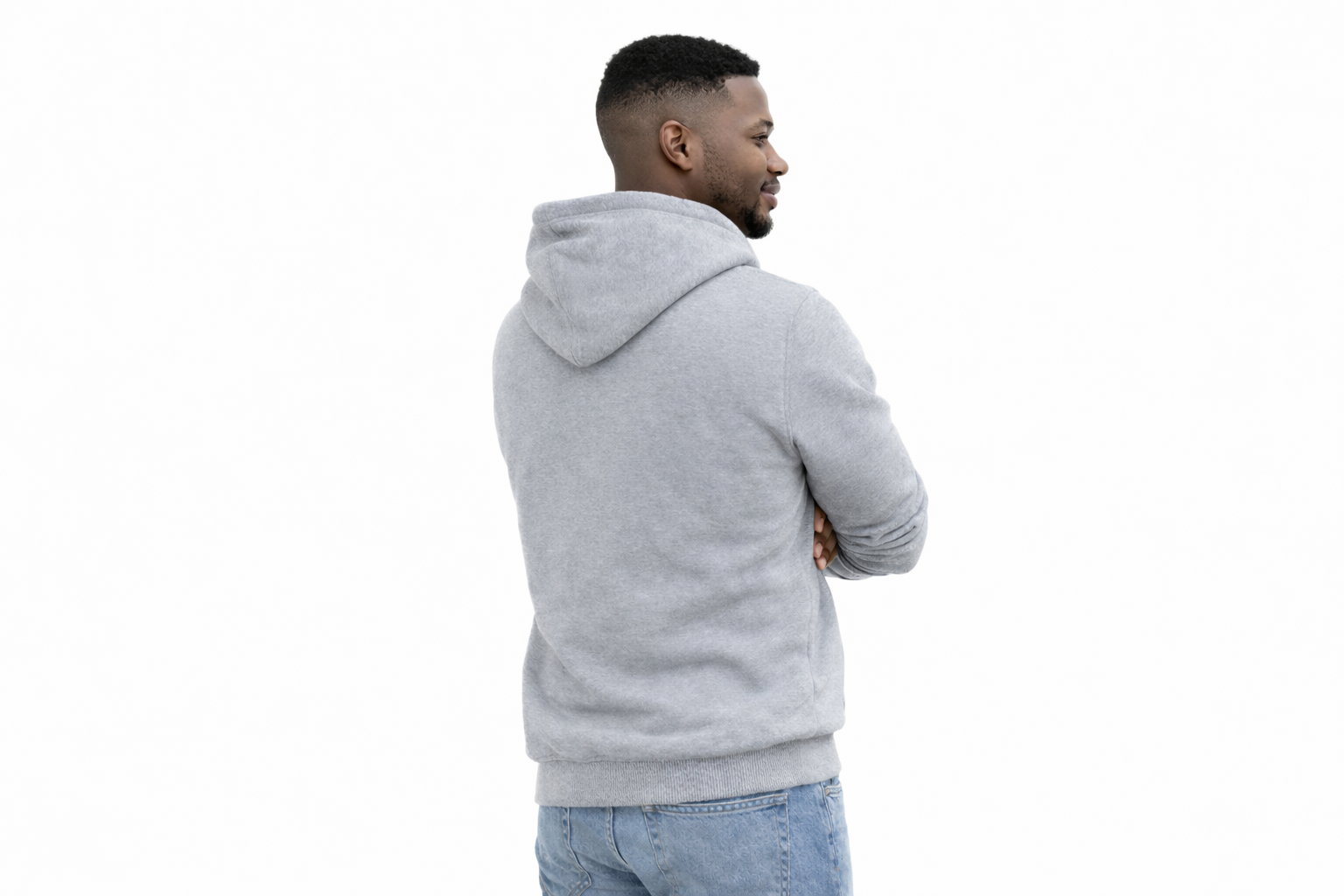 Grey Fleece Pullover Hoodie