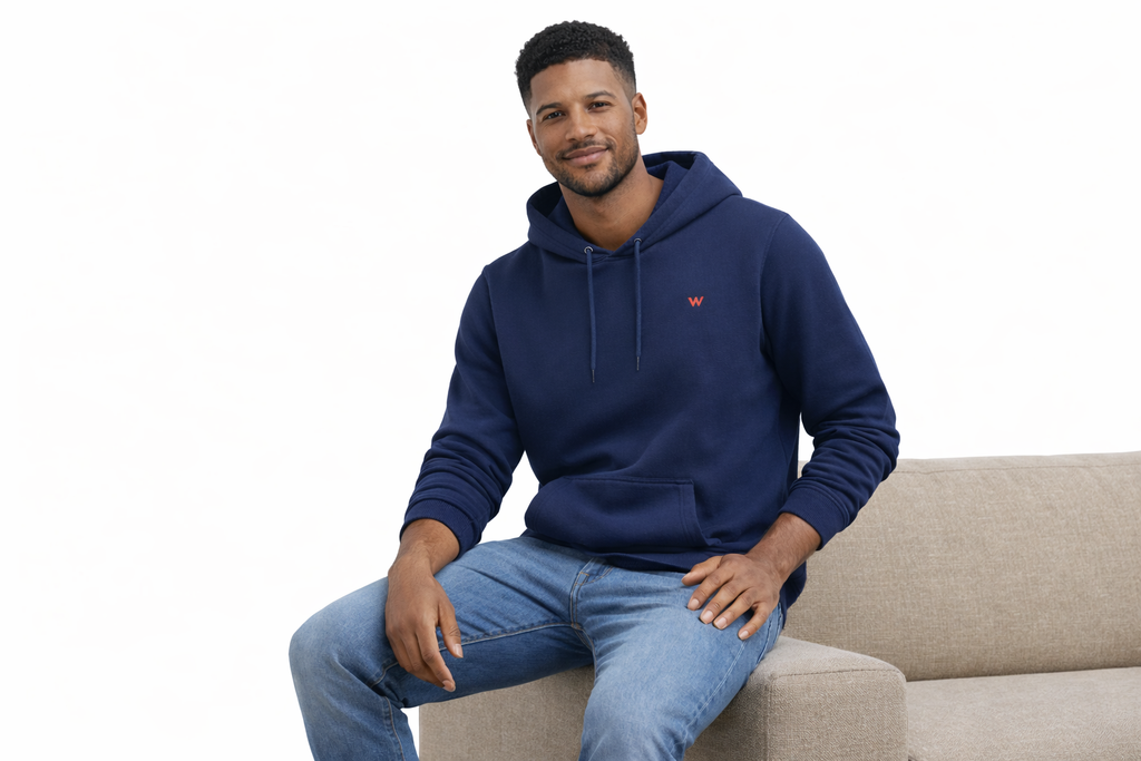 Navy Fleece Pullover Hoodie