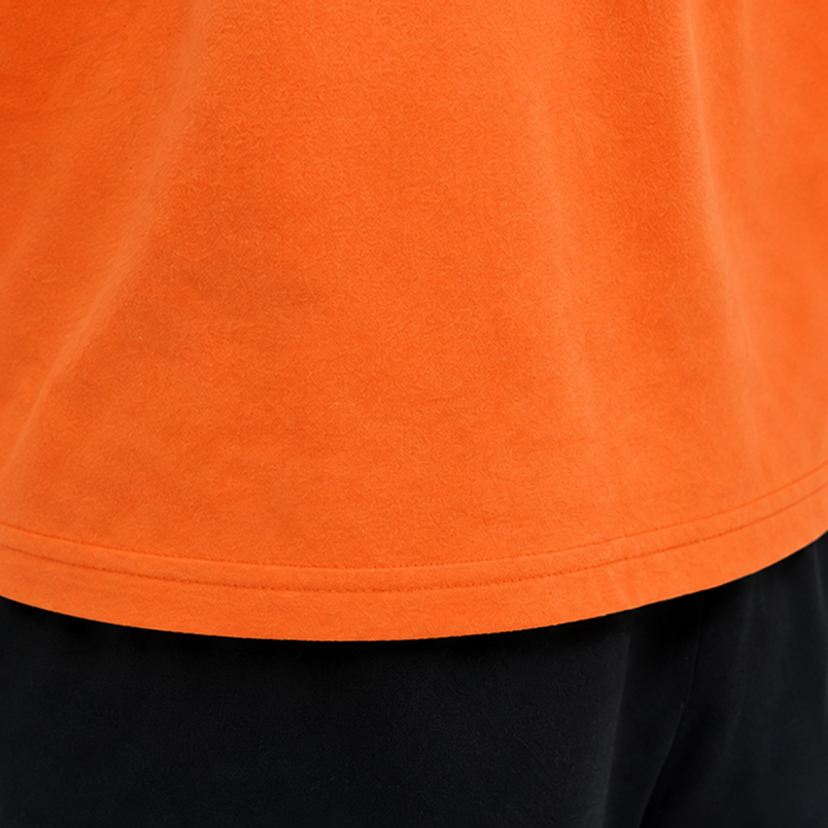 Peach Cotton French Terry Crew Neck T-Shirt