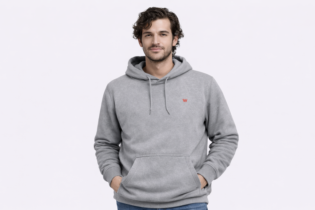 Grey Fleece Pullover Hoodie