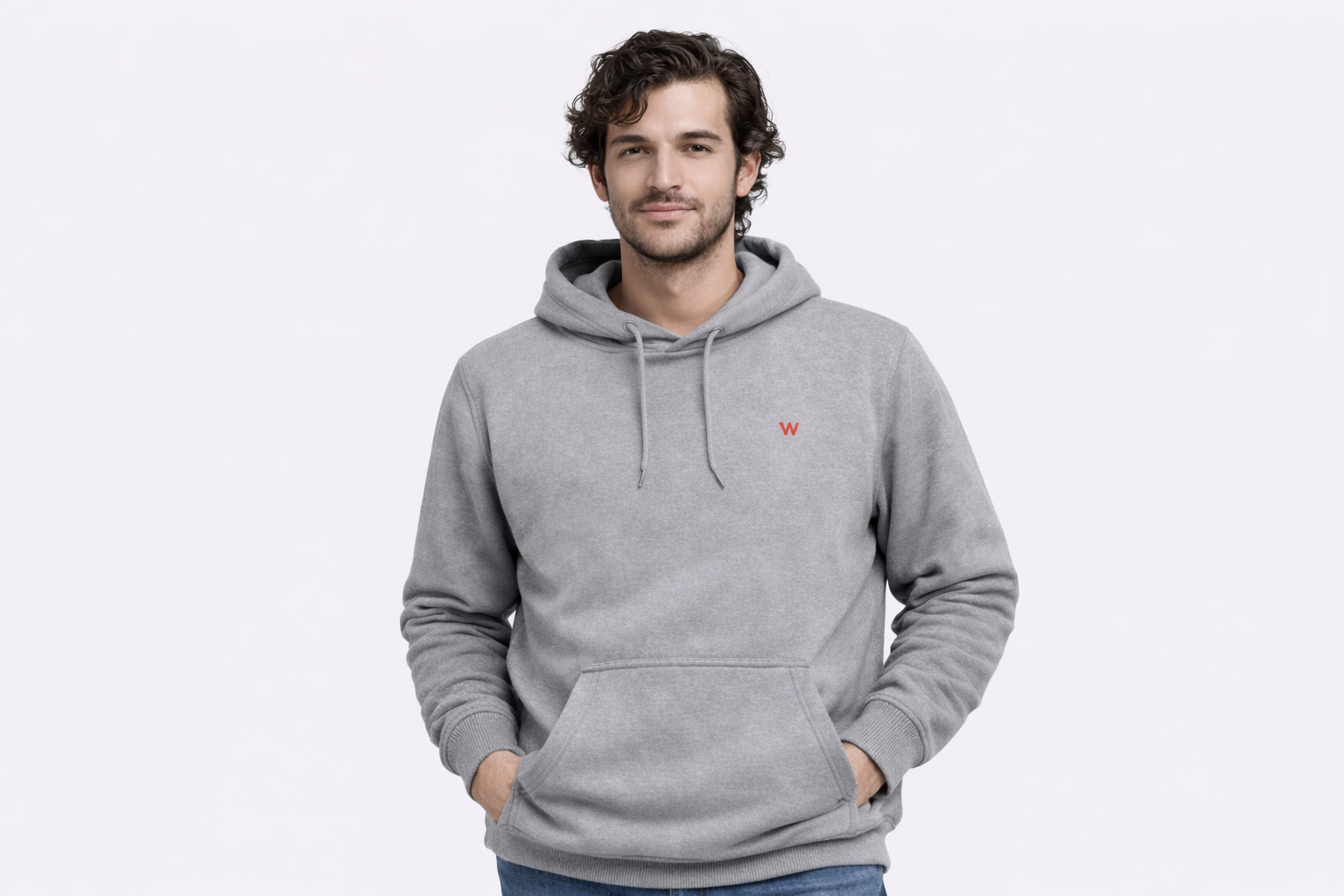 Grey Fleece Pullover Hoodie
