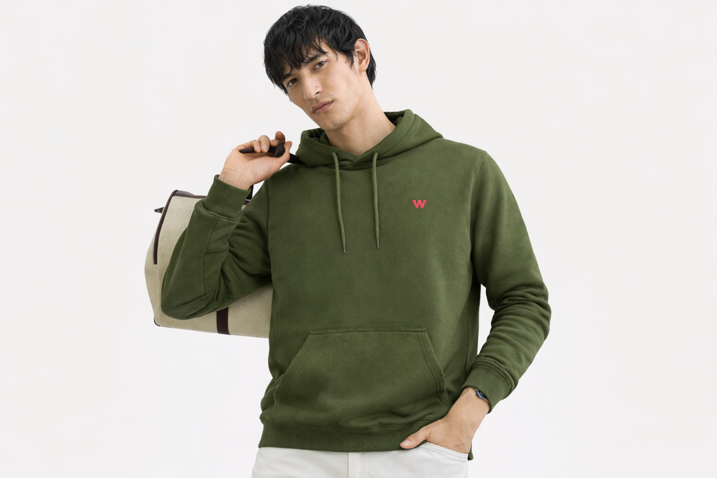 Olive Fleece Pullover Hoodie