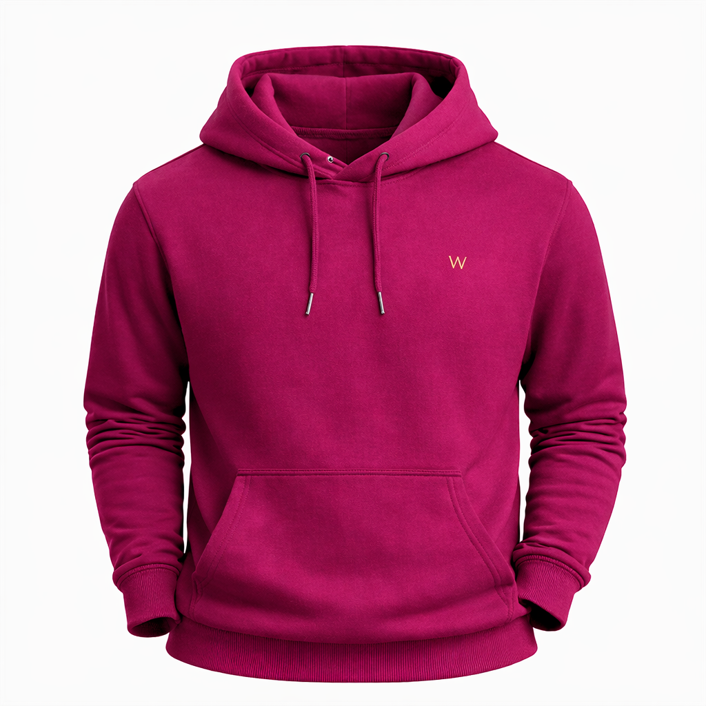Magenta Purple Fleece Pullover Hoodie