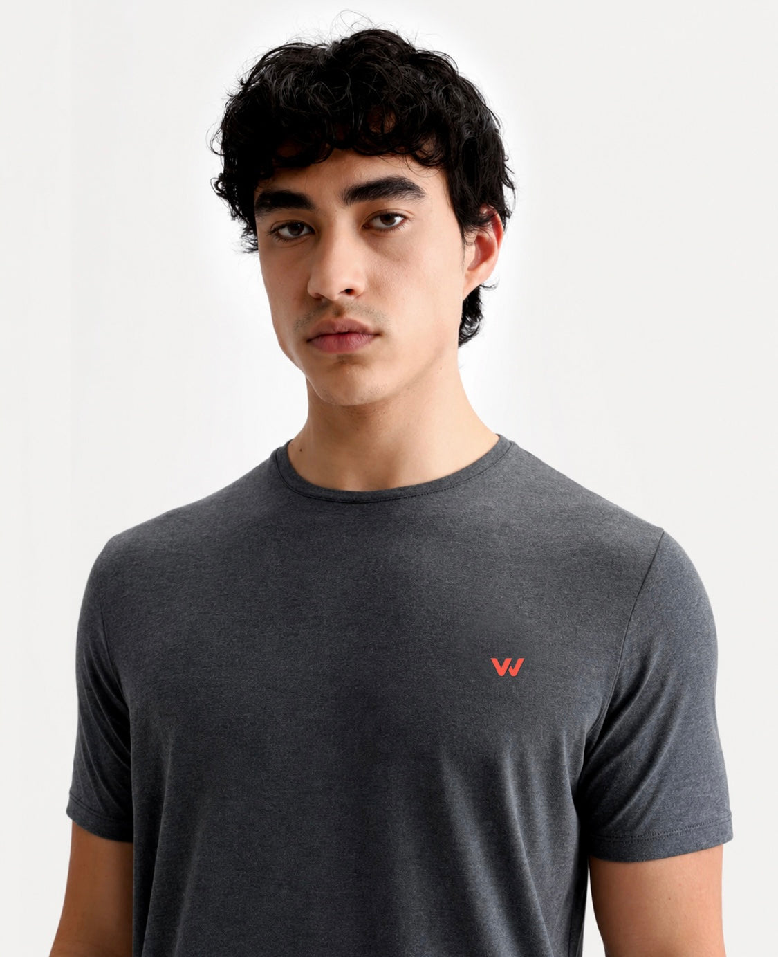 Charcoal Melange Crew Neck T-Shirt