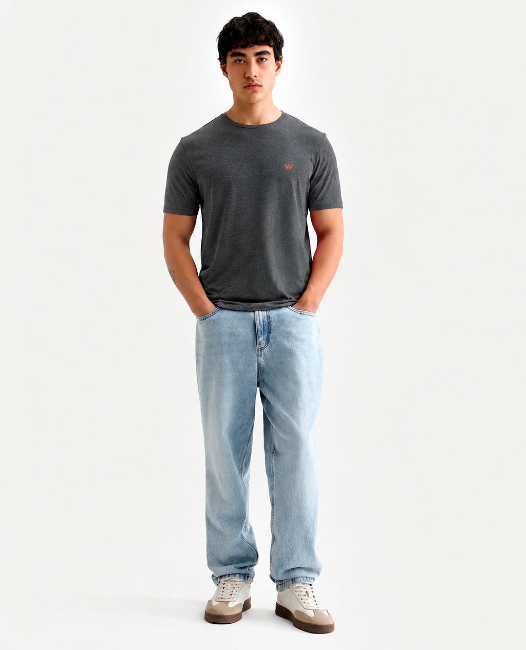 Charcoal Melange Crew Neck T-Shirt