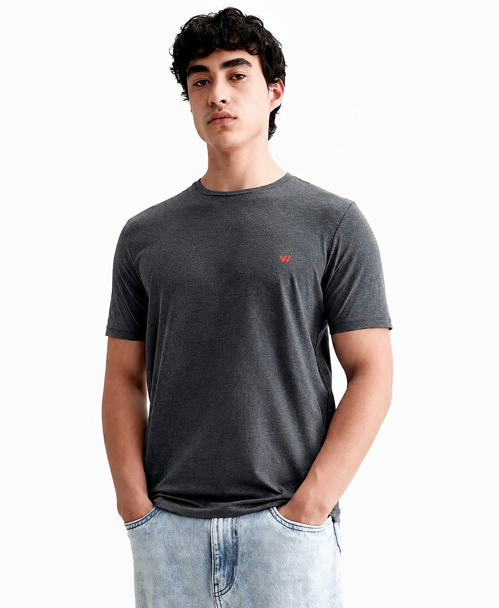 Charcoal Melange Crew Neck T-Shirt