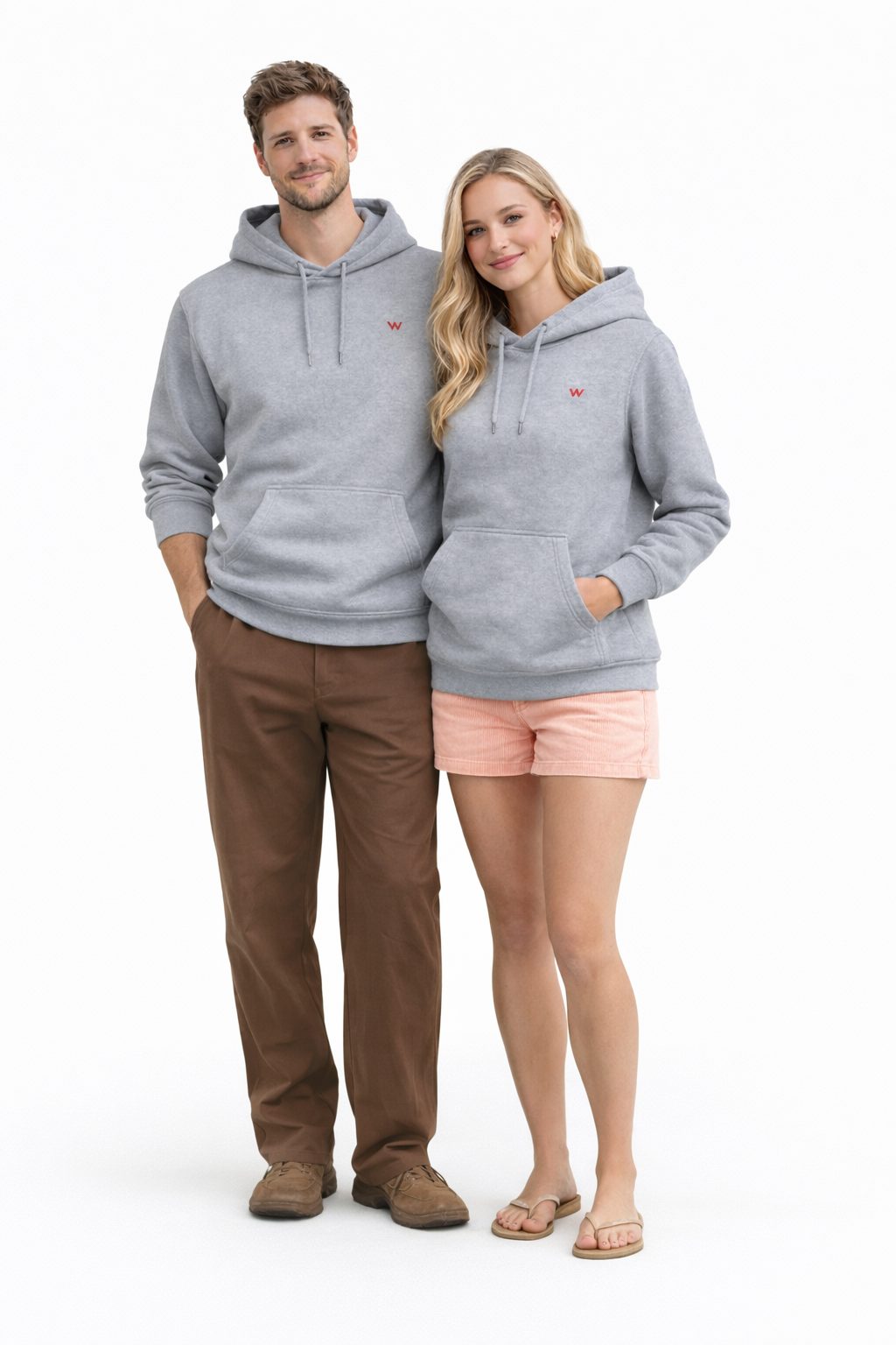 Grey Fleece Pullover Hoodie
