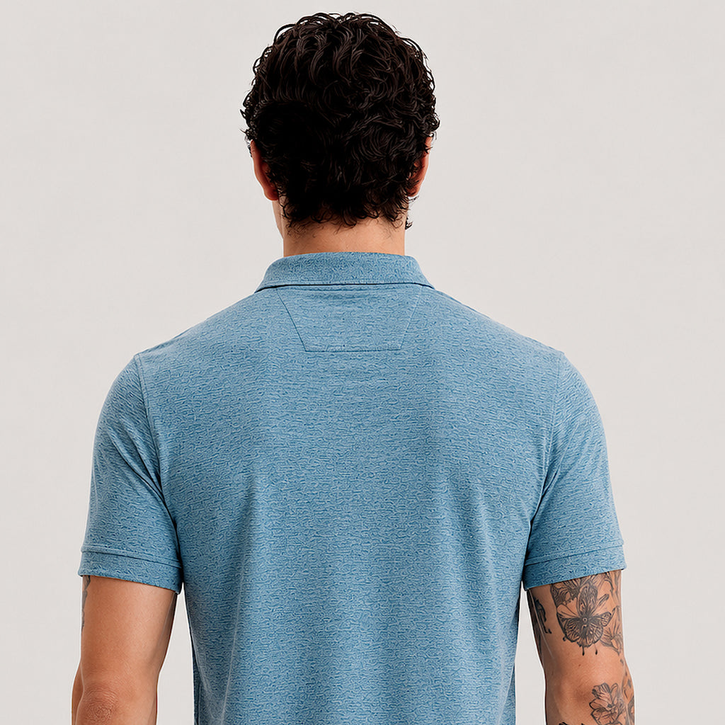Capri blue Solid Polo T-Shirt