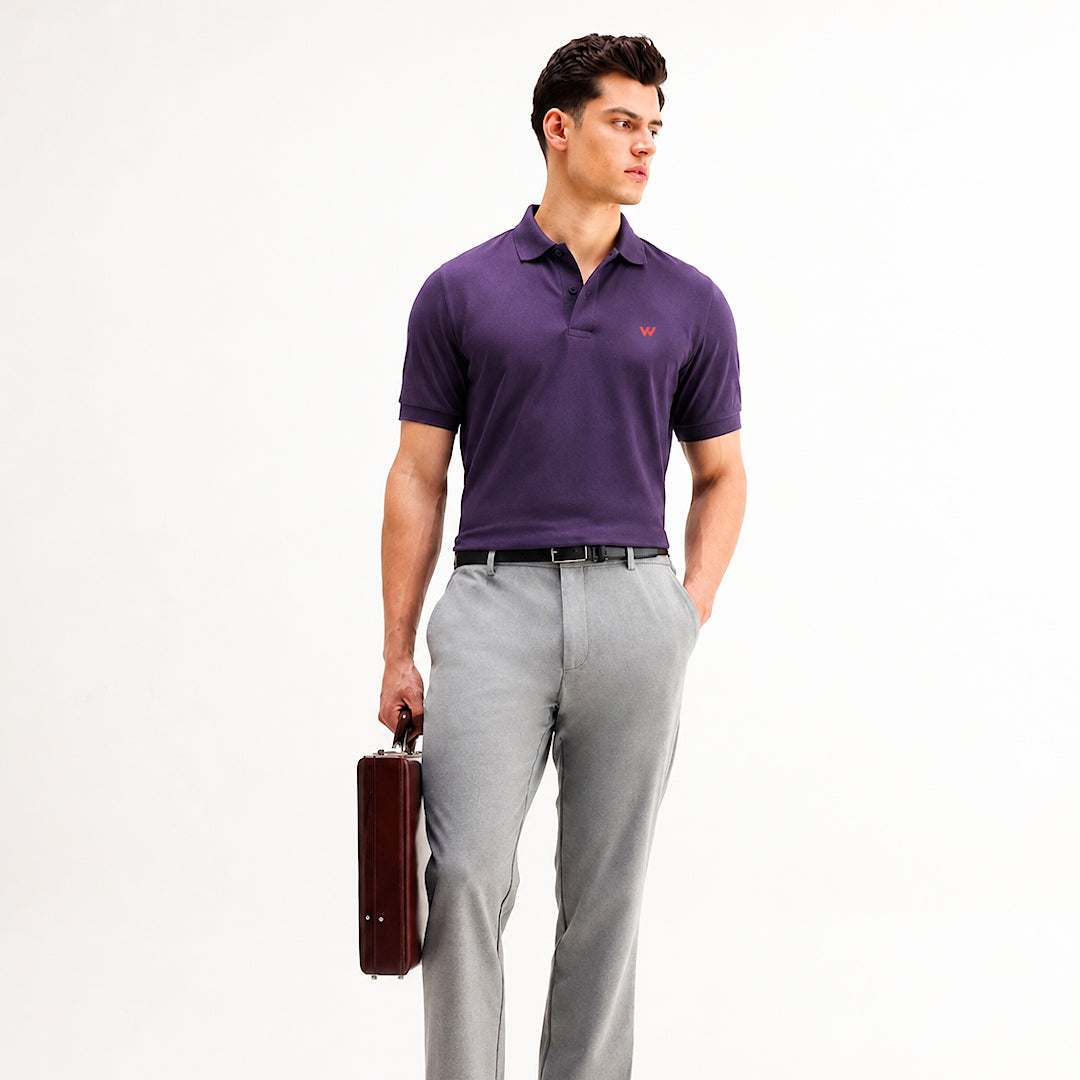 Purple Melange Polo T-Shirt