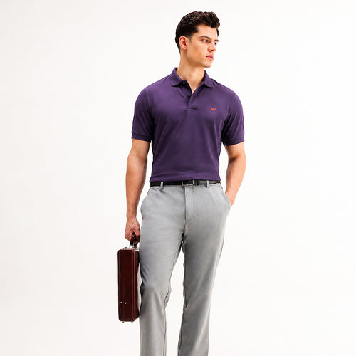 Purple Melange Polo T-Shirt