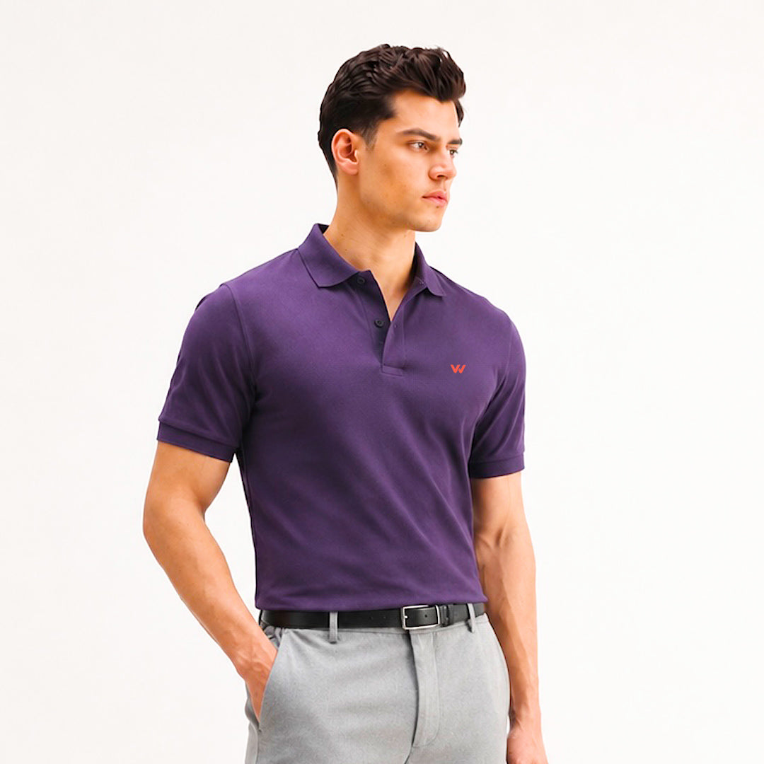 Purple Melange Polo T-Shirt