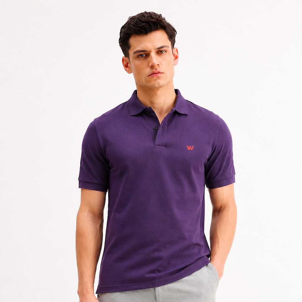 Purple Melange Polo T-Shirt