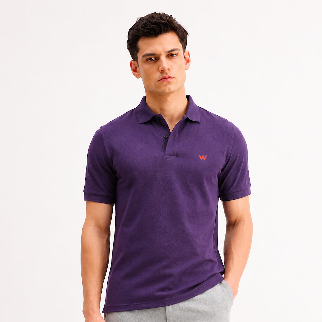 Purple Melange Polo T-Shirt