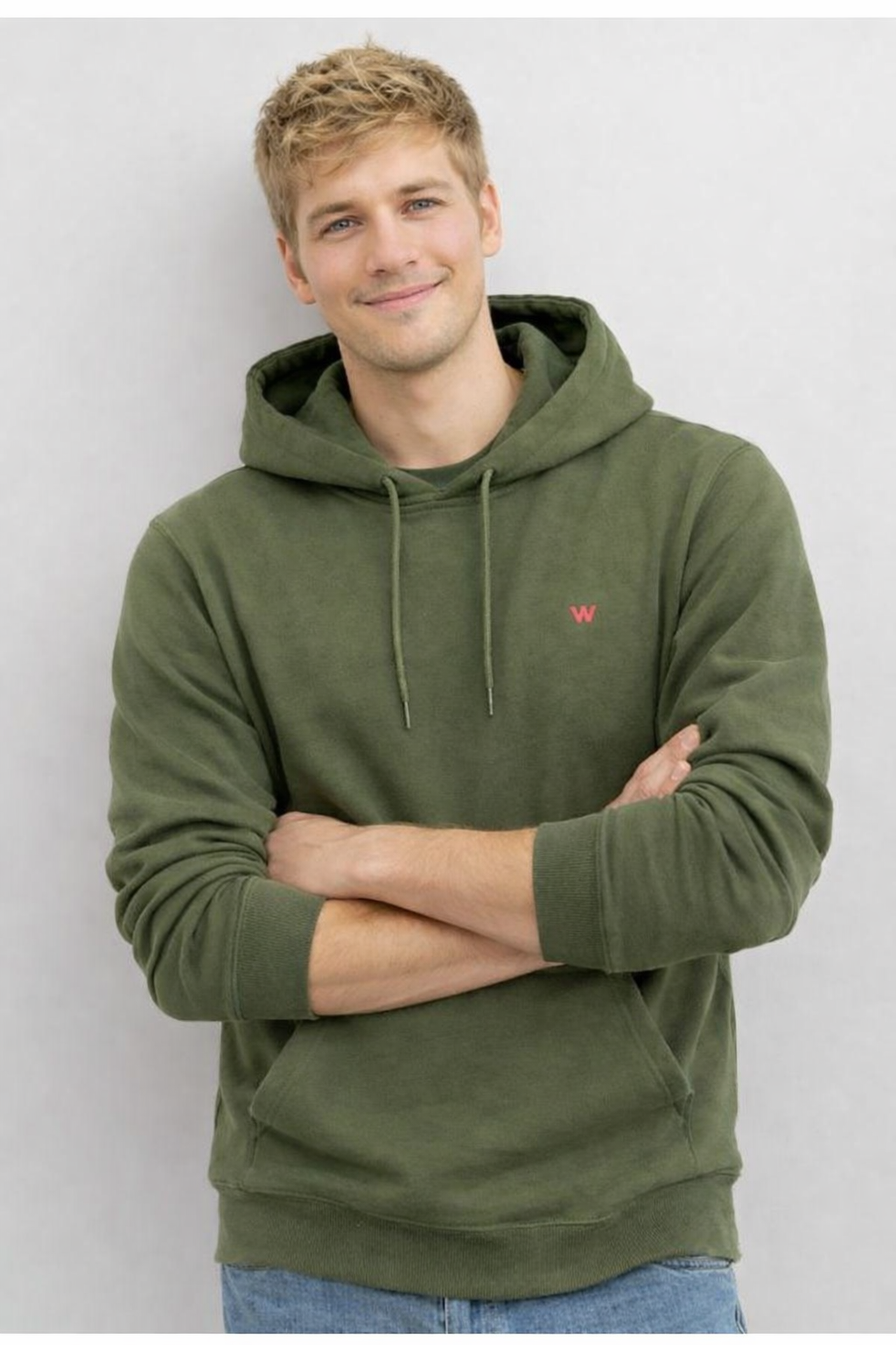 Olive Fleece Pullover Hoodie